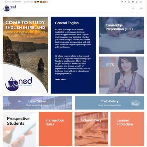 Layout site NED Training Center Irlanda - Home