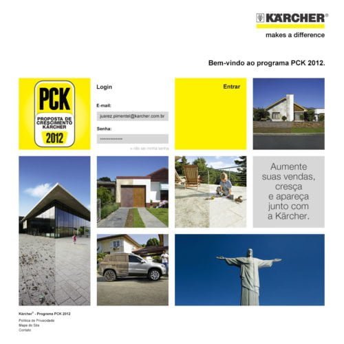 Programação hotsite Kärcher PCK - Página Inicial