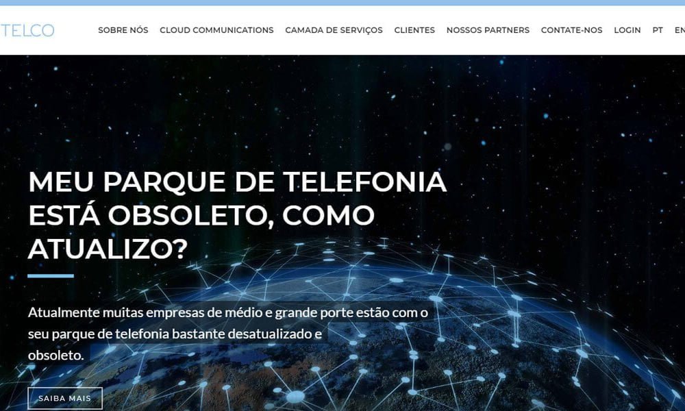 Layout e desenvolvimento Site Base Telco