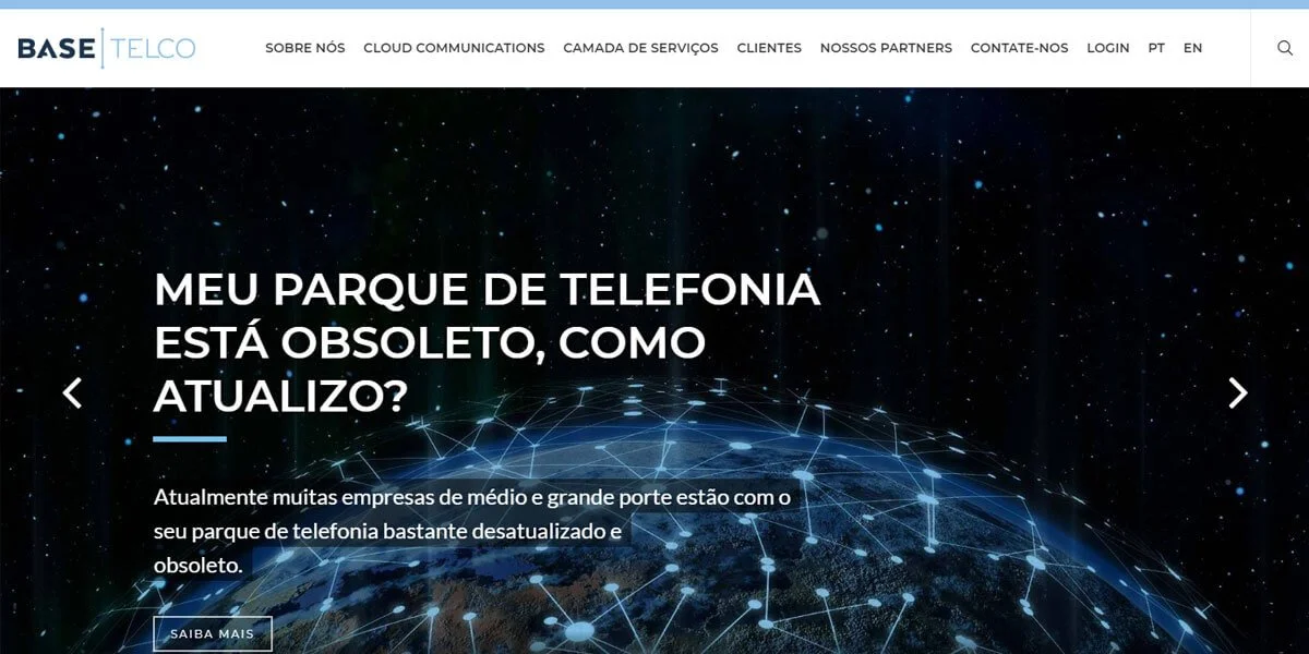 Layout e desenvolvimento Site Base Telco