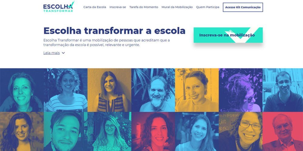 Layout site Escolha Transformar