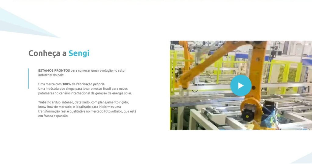 Layout e desenvolvimento site Sengi Solar Criação e desenvolvimento front-end do novo site da Sengi Solar