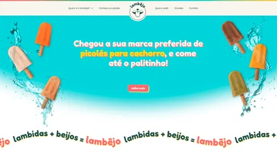 Layout e desenvolvimento Site Lambêjo - Picolé para cachorro